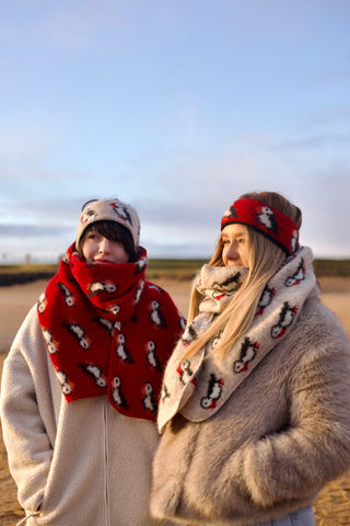 Kidka Wool Puffin Scarf Biege