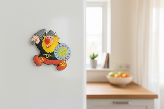 Cartoon Viking character holding a sword and shield with 'Iceland' text on a white background