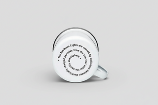 White ring with black text on a white background