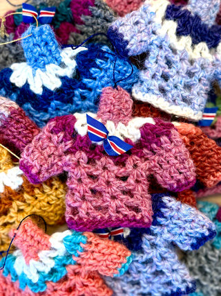 Hand-Knitted Icelandic Mini Lopapeysa Ornament