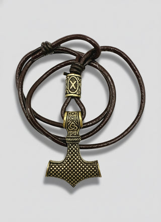 Viking Thor’s Hammer Necklace – Leather Cord Edition