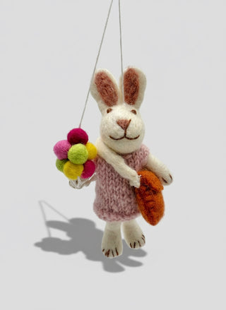 Handmade Felt Bunny Ornament – Balloon Bunny Store Exclusive