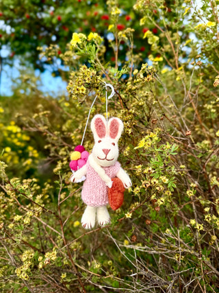 Handmade Felt Bunny Ornament – Balloon Bunny Store Exclusive
