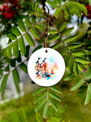 Ceramic Christmas Ornament Puffins, Store Exclusive