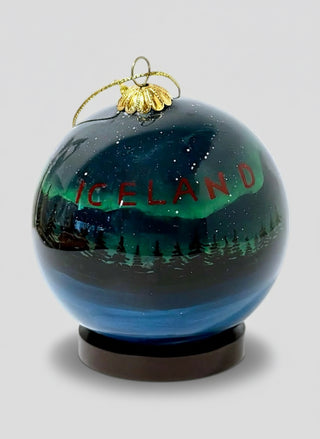 Icelandic Northern Lights Glass Ornament - Store Exclusive