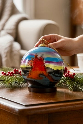 Christmas Bauble Hand Painted Volcano - Store Exclusive