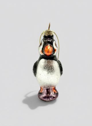 Hand-Painted Glass Christmas Ornament – Icelandic Puffin, Store Exclusive