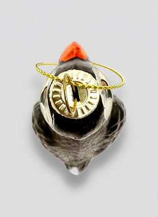 Hand-Painted Glass Christmas Ornament – Icelandic Puffin, Store Exclusive