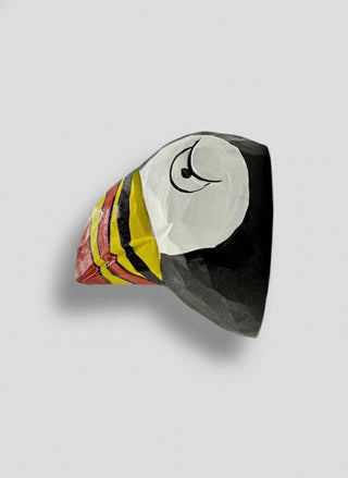 Handmade Wooden Puffin Head Magnet – Hand-Painted, Store Exclusive