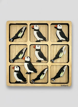 Wooden Puffin Tic Tac Toe – Iceland Edition, Store Exclusive