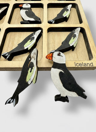 Wooden Puffin Tic Tac Toe – Iceland Edition, Store Exclusive