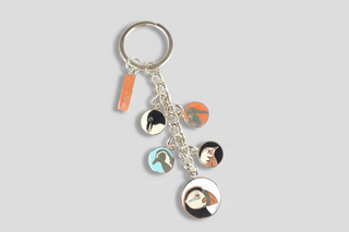 Iceland bird themed keychain with puffin and seabird enamel charms