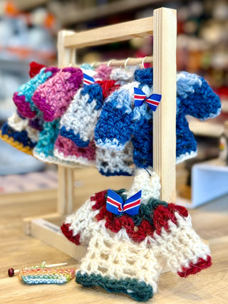 Hand-Knitted Icelandic Mini Lopapeysa Ornament