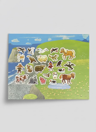 Icelandic Countryside Reusable Sticker Set