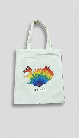 Iceland Rainbow Map Tote Bag