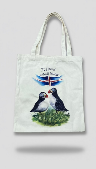 Iceland Puffin Tote Bag – “Small World”