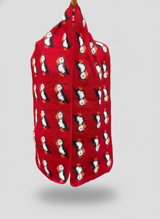 Kidka Wool Puffin Scarf Red
