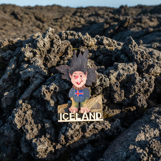 Funny Iceland Troll Wooden Magnet, Store Exclusive