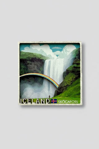 Skógafoss Wooden Magnet, Store Exclusive