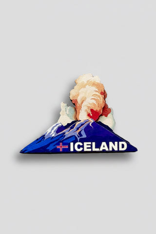 Iceland Volcano Wooden Magnet, Store Exclusive