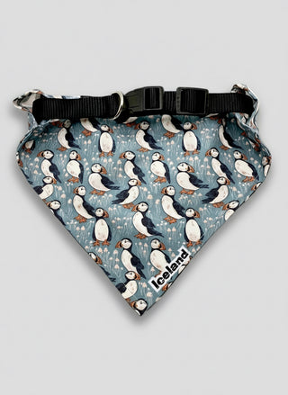 Icelandic Dog Bandana with Collar Puffins Pattern - Store Exclusive