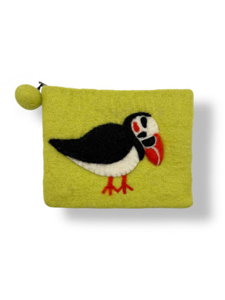 Handmade Iceland Puffin Felt Pouch