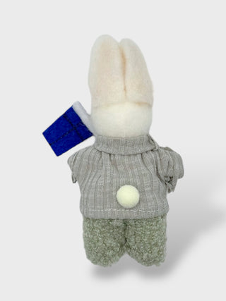 Handmade Felt Rabbit with a Flag Ornament