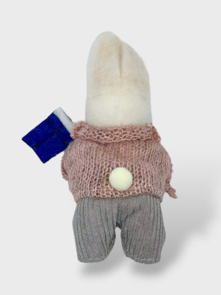 Handmade Felt Rabbit with a Flag Ornament