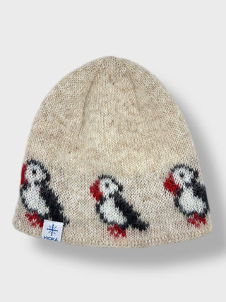 Kidka Puffin Knit Hat Beige – Made in Iceland