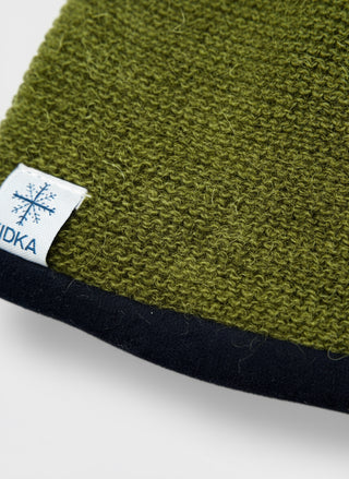 Kidka Icelandic Wool Hat – Olive Green (Fleece Lined)