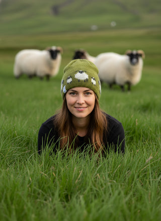 Kidka Icelandic Wool Hat – Fluffy Sheep Green