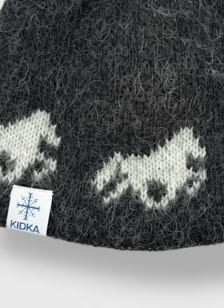 Kidka Icelandic Wool Hat – Running Horse Black