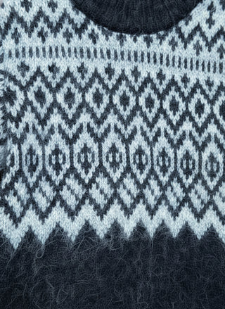 Kidka Unisex Icelandic Knit Sweater – Midnight Nordic