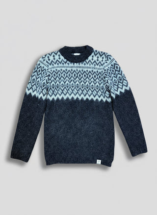 Kidka Unisex Icelandic Knit Sweater – Midnight Nordic