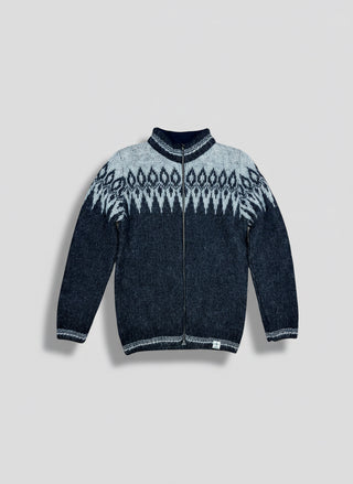 Kidka Icelandic Wool Zip Sweater Black