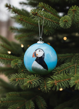 Icelandic Puffin Glass Ornament - Store Exclusive