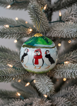 Hand-Painted Icelandic Puffin Ornament, Store Exclusive
