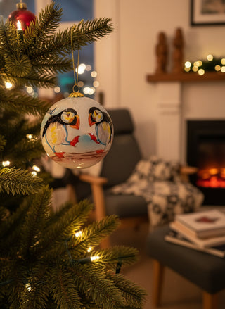 Icelandic Puffin Glass Ornament - Store Exclusive