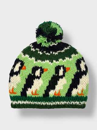 Puffin Parade Handknitted Wool Beanie