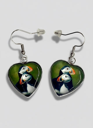 Puffin Heart Earrings