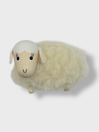 Handmade Wooden Wool Sheep Magnet – Icelandic Design
