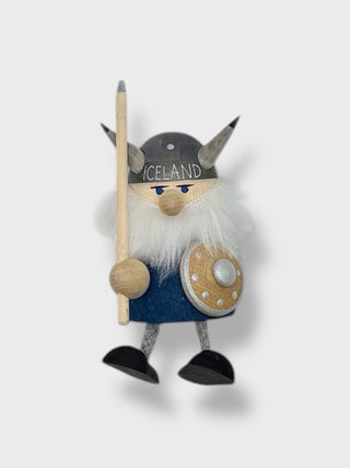 Handmade Wooden Viking Magnet – Iceland Souvenir