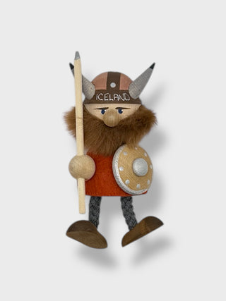 Handmade Wooden Viking Magnet – Iceland Souvenir
