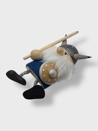Handmade Wooden Viking Magnet – Iceland Souvenir
