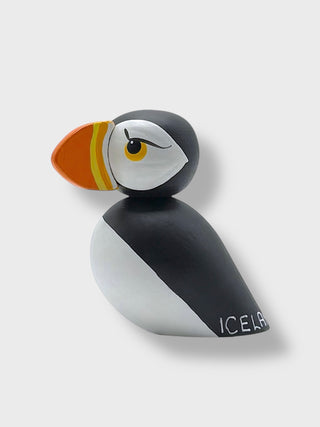 Hand-Painted Wooden Puffin Magnet – Iceland Souvenir