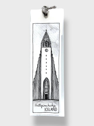 Hand-drawn Hallgrímskirkja Bookmark – by Jana Tomanova