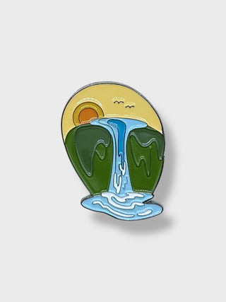 Iceland Waterfall Magnet  Enamel Landscape Art by Local Artist