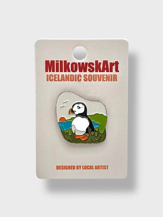Puffin Enamel Pin — Designed by Local Icelandic Artist