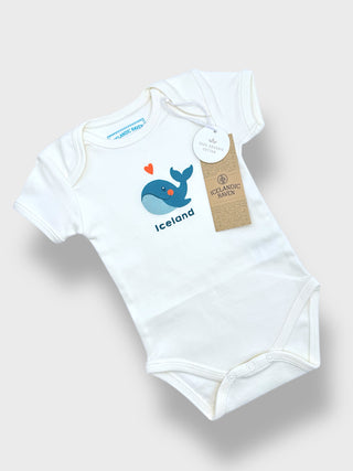 Organic Cotton Baby Onesie  Iceland Whale