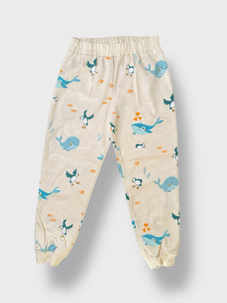 Kids’ Organic Cotton Pajama Set Iceland Whale & Puffin Print